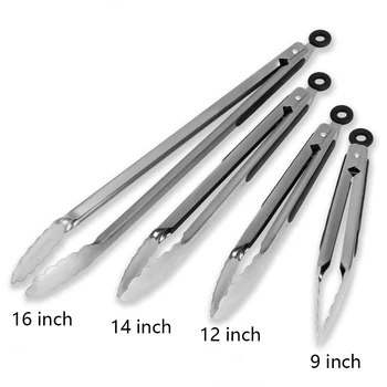 

Non-Slip Clamp Stainless Steel Tong Clip Handle Food Silicone Kitchen