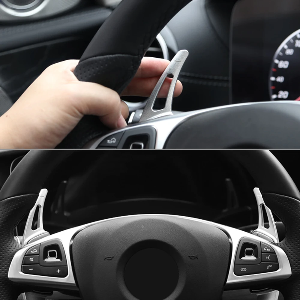 H2CNC пара автомобиля рулевое колесо шестерни удлинение лопасти для Mercedes Benz CLA gla GLC серебро