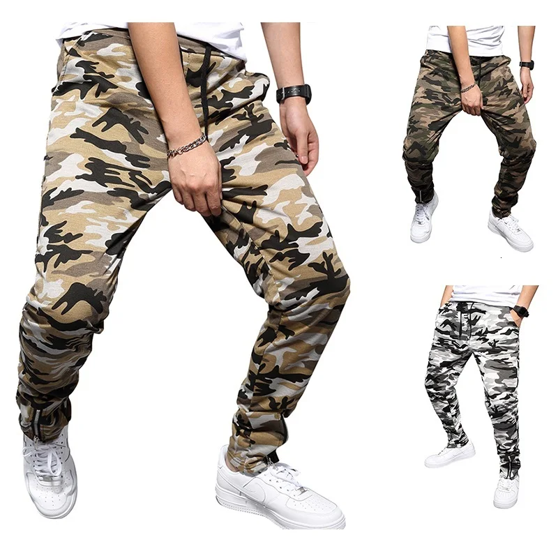 Zongke Camo Мужские штаны для бега брюки Мужские штаны уличная тренировочные штаны-шаровары штаны, мужские брюки XXL хип хоп Осень новинка