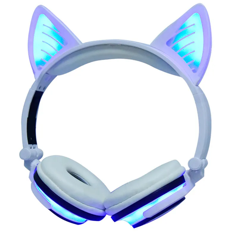 Наушники Bluetooth Беспроводные гарнитуры Складные дети LIMSON Cat Ear Light Up 3 5 мм Штекерный
