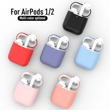 

HOT Soft Protective Case Cover For Apple Airpods 2 1 Earphone Solid Color Anti-Fall Shell Headset Accessories For Airpods 1 2