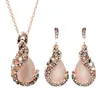 3pcs/set Jewelry Sets Women Elegant Waterdrop Rhinestone Pendant Necklace Hook Earrings Jewelry Set ► Photo 2/6