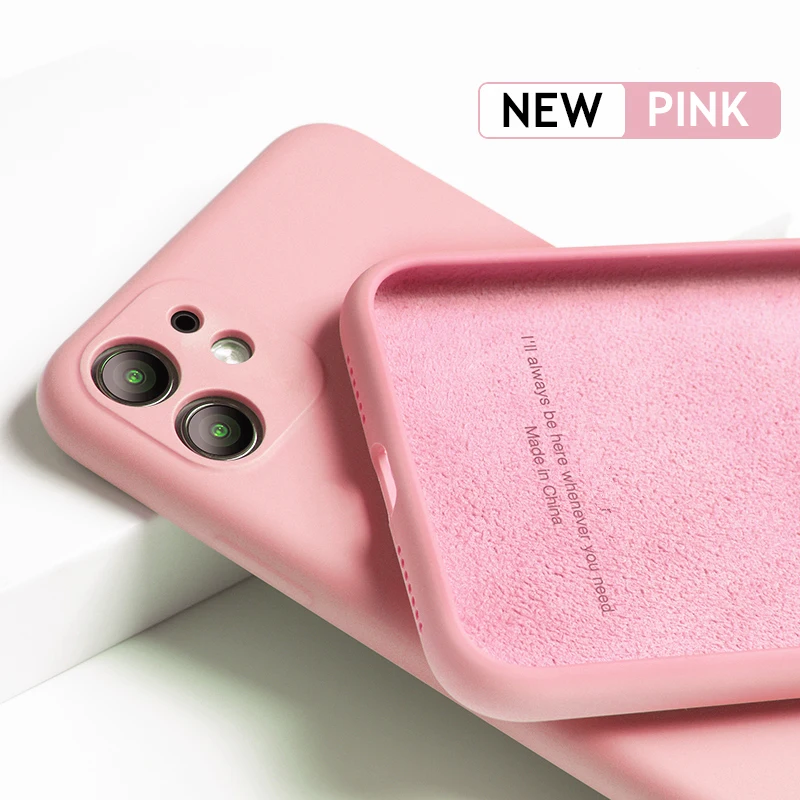 Официальный жидкий силиконовый чехол для iphone 11 Pro MAX 7 8 6 6s Plus X XR XS Max полная защита объектива Новая Обновленная мягкая задняя крышка - Цвет: Pink