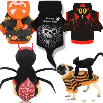

Pet Dog Cat Costumes Spider Skull Pumpkin Cosplay Clothes For Puppy Cats Dogs Halloween Hoodie Outfit Clothes party decoration