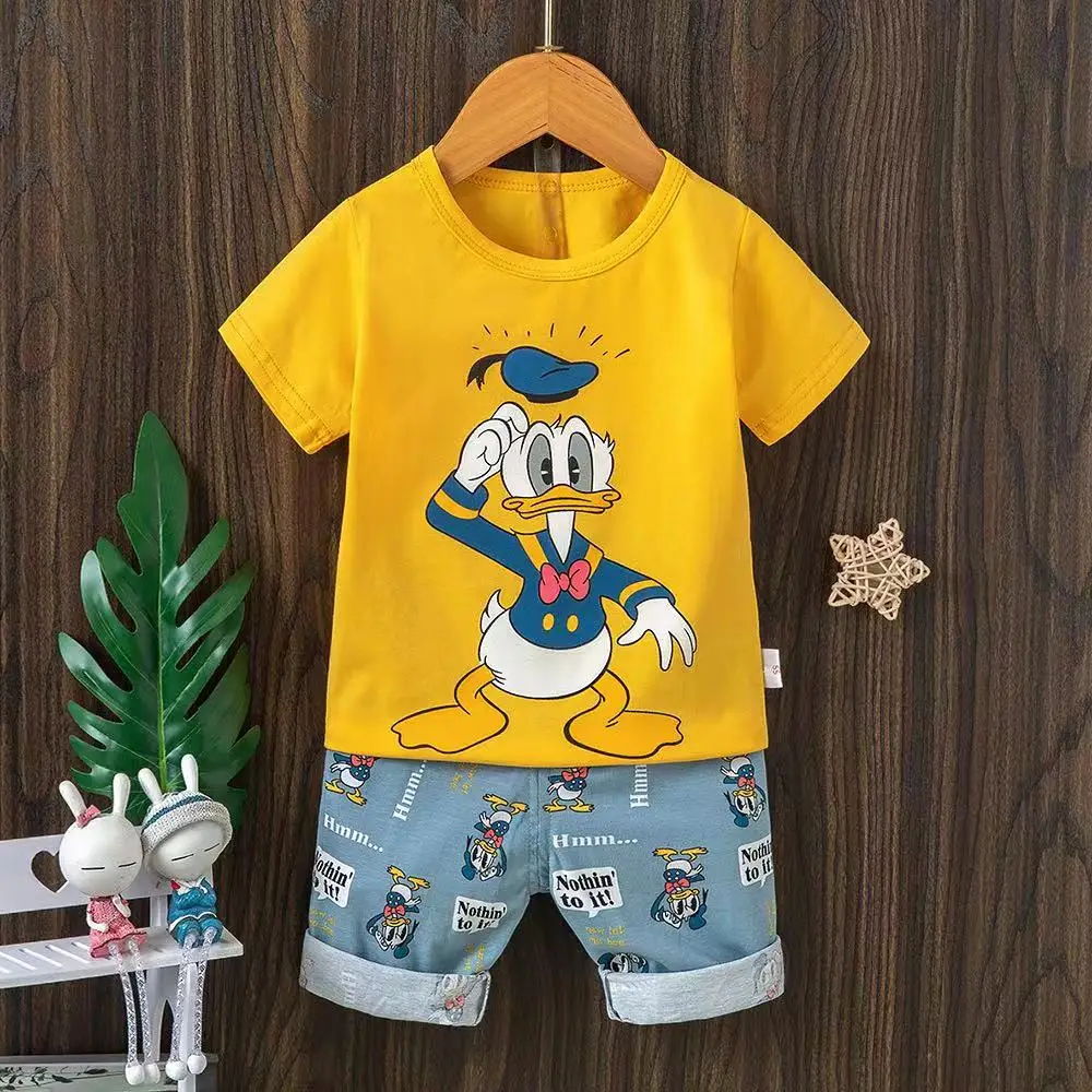 Детская одежда для сна летняя Пижама Disney мальчиков-подростков с Микки Маусом
