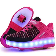 Горячее предложение! Распродажа! Детская обувь с светодиодный светильник s детские роликовые коньки кроссовки с колесами светящийся светодиодный светильник для мальчиков и девочек роликовые коньки