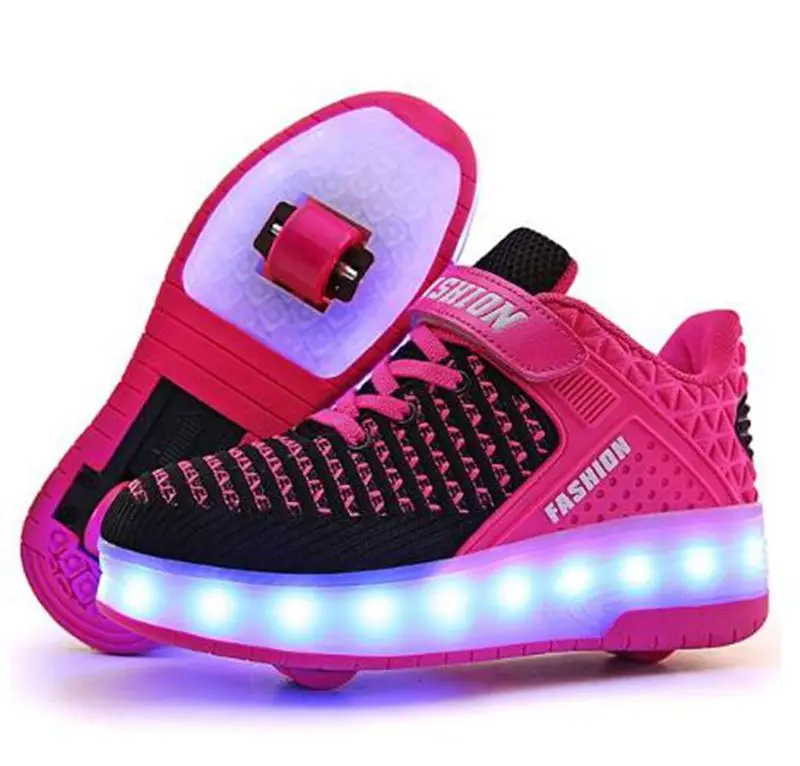 Autom/ática Ruedas Ajustables LED Zapatillas con Luces Ruedas Color Deporte Zapatos de Skate Roller Deportivos Zapatos Trainers Monopat/ín Sneaker para Ni/ños Ni/ñas