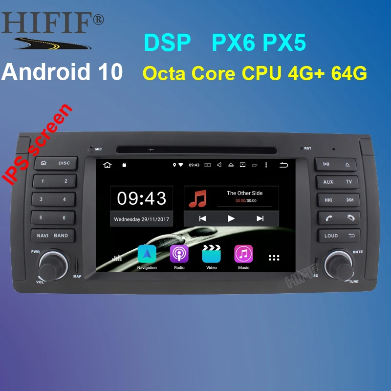 Автомобильный DVD-плеер PX6 7 &quot Android 10 Восьмиядерный GPS HDMI для BMW E39 M5 2009 2000 2001 2002 2003/7
