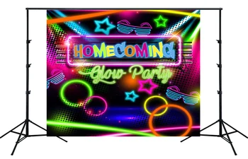 

Glow Neon Party Backdrop Disco Retro Dance in The Dark Night Birthday Banner Decorations Photo Booth Props background SM-270