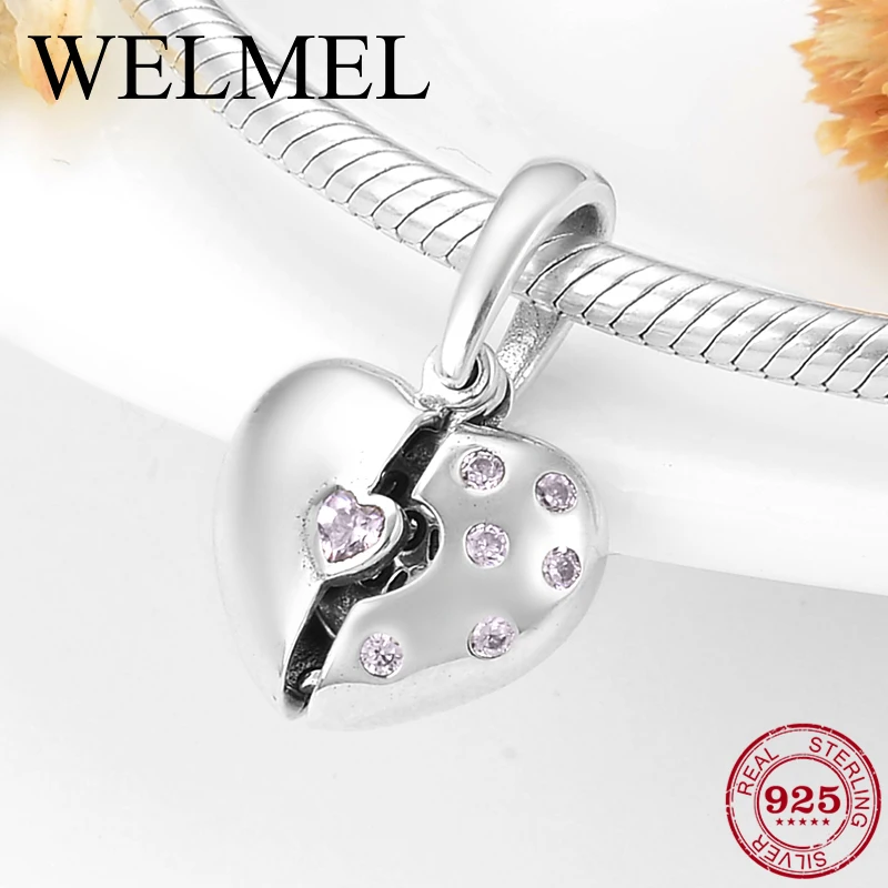 

Fit Original Pandora Bracelet Bangles DIY Jewelry makingOpenable Heart creativity Love you Charms 925 Sterling Silver beads
