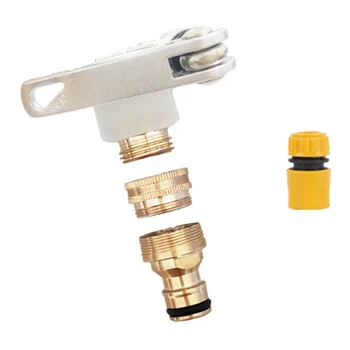 

1 set Universal 3-In-1 Brass Hose Tap Connectors Set Vintage Faucet Adapter Washing Machine Quick Connector Accessories WWO66