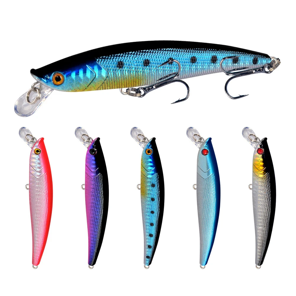 Big Minnow Fishing Lures 3 Hooks Tackle Wobblers 11cm 11g Long