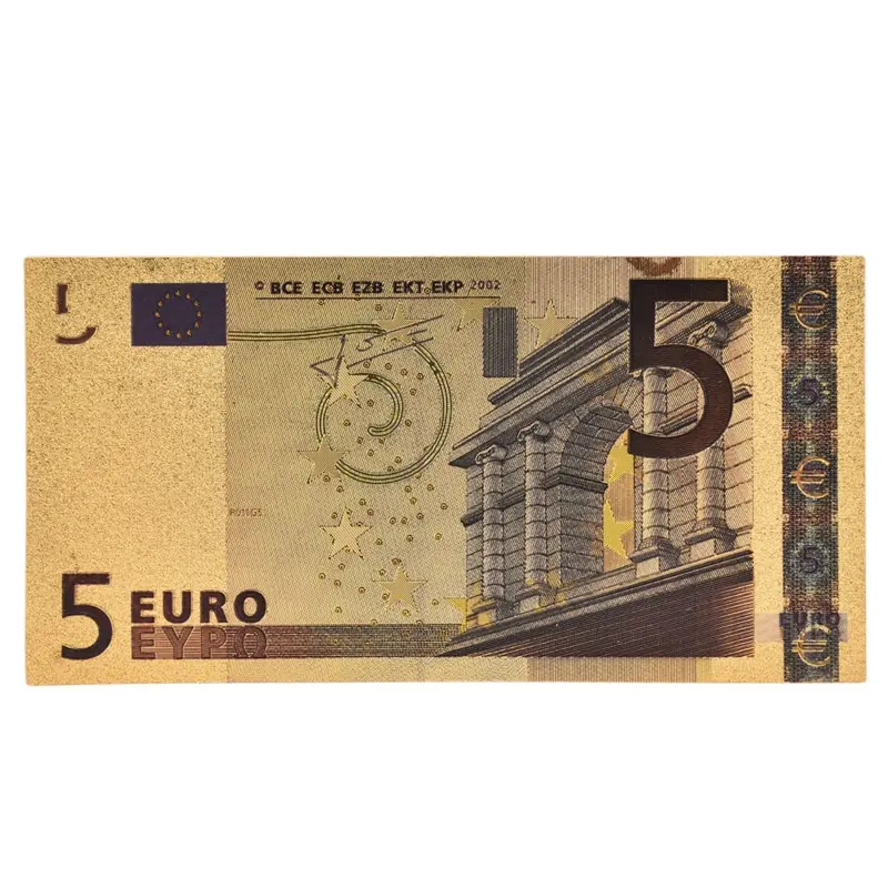 7 шт. Новинка 5 10 20 50 100 200 500 евро золотые банкноты в 24 К золото поддельные бумажные деньги для сбора евро банкноты наборы игрушек