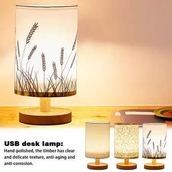 

Nordic Style Wooden LED Desk Lamp 3W 5V USB Charging Table Night Light Warm White for Hotel Bedroom Living room Office Bar