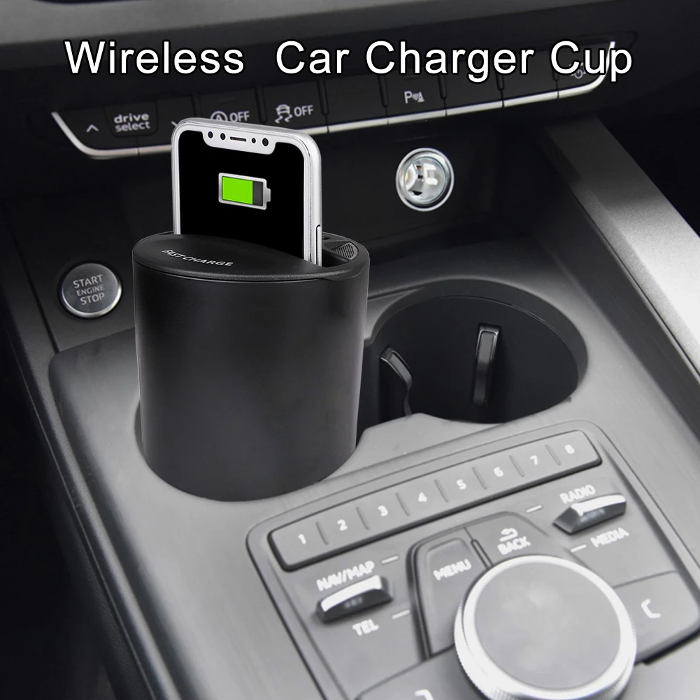 

New 5W/7.5W/10W Car Qi Fast Charging Wireless Charger Cup with USB Output for iPhone 8 SAMSUNG Galaxy Smart Phone