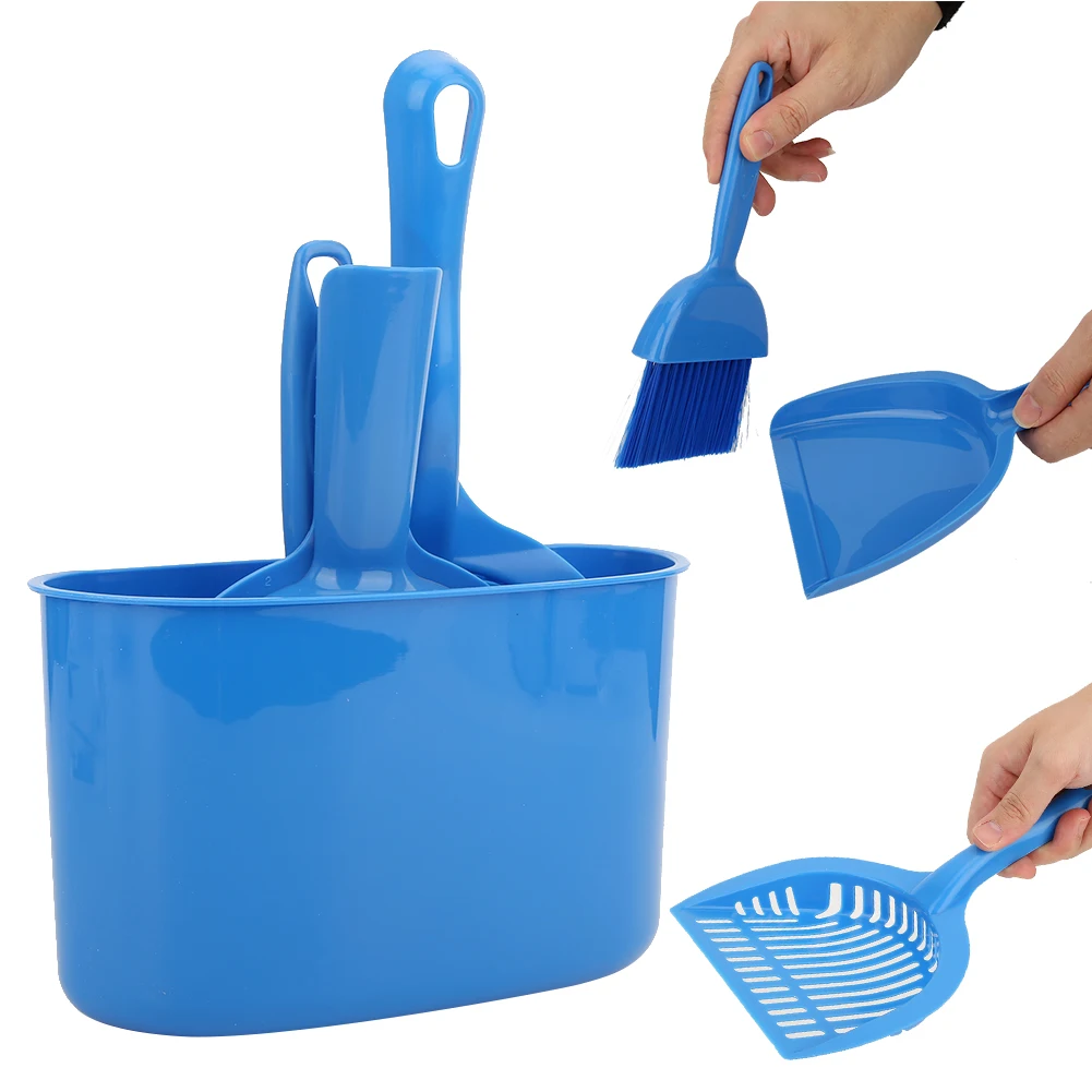 Dropshipping 4PCS Plastic Cat Litter Shovel Handheld Dustpan Broom