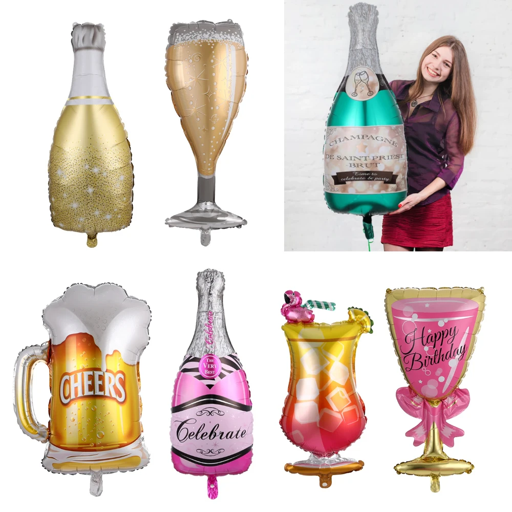 5 шт. большой бокал для шампанского Бутылка виски надувные шары из алюминиевой
