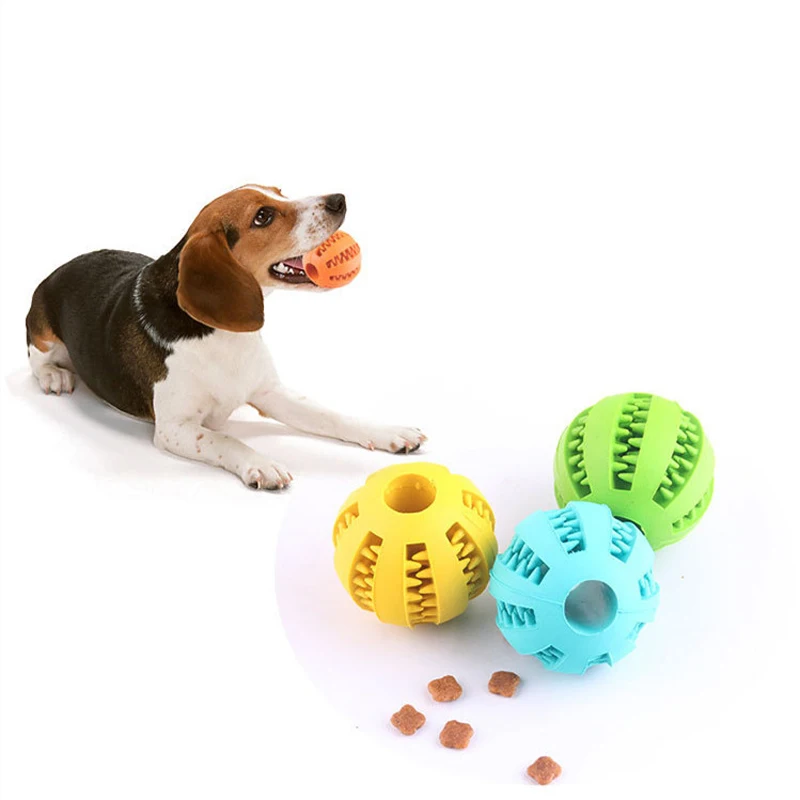 Pet Sof Dog Toys Funny Interactive Elasticity Ball Dog Chew Dog Toy Tooth Clean Food Bullet Of Food Extra-Tough Rubber Ball