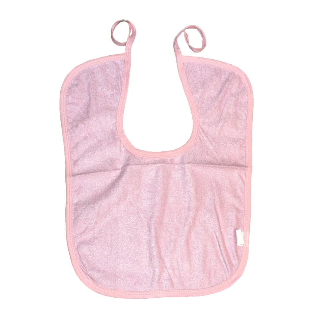 Short Waterproof Washable Reusable Adults Disability Bib Mealtime Clothing Protector Apron Soft Cotton Material, 40x30cm