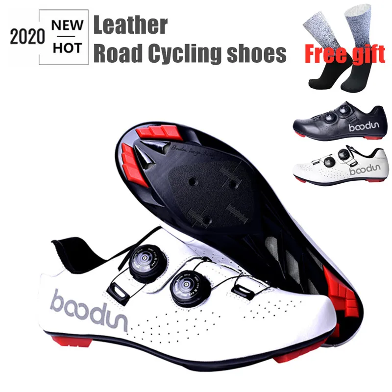 2020 New Road Cycling Shoes Leather Ultralight Breathable Bicycle Self