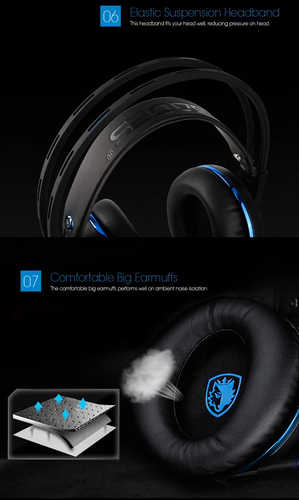 SADES  Diablo PC gaming headset  computer game RGB headset Realtek Effect Surround Sound headphones gamer Игровая гарнитура Компьютерная гарнитура555