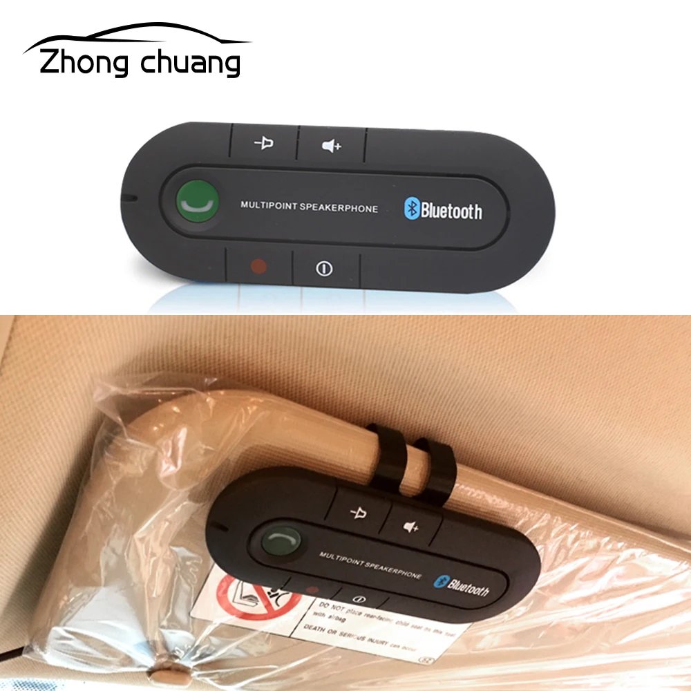 Bluetooth hands-free car kit wireless bluetooth speaker mobile phone MP3 music player sun visor clip-on speakerphone and car cha