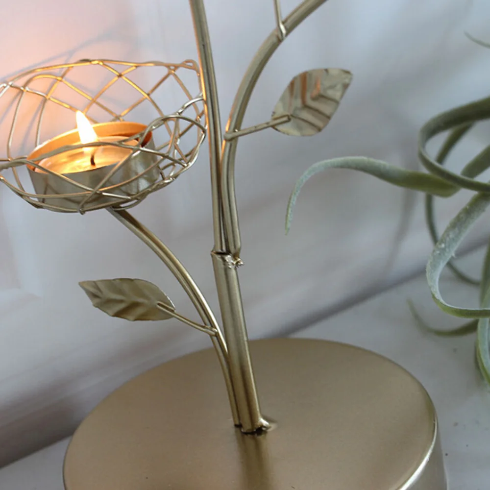Nordic Wrought Iron Candlestick Golden Bird Scented Candleholder Wedding Romantic Dining Table Decoration Luxury Candle Stand