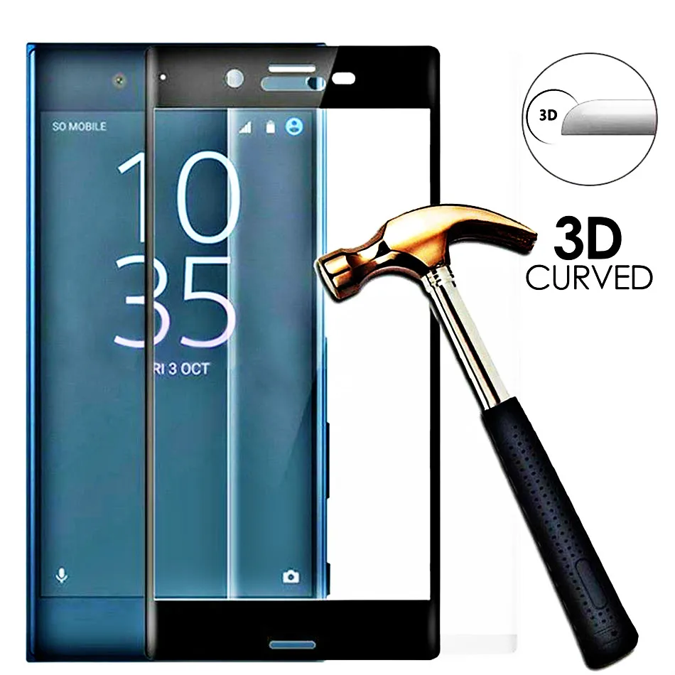 Чехол для sony Xperia XZ2 Premium Compact XZ1 из закаленного стекла 9H 3D с полной пленкой X Performance XA