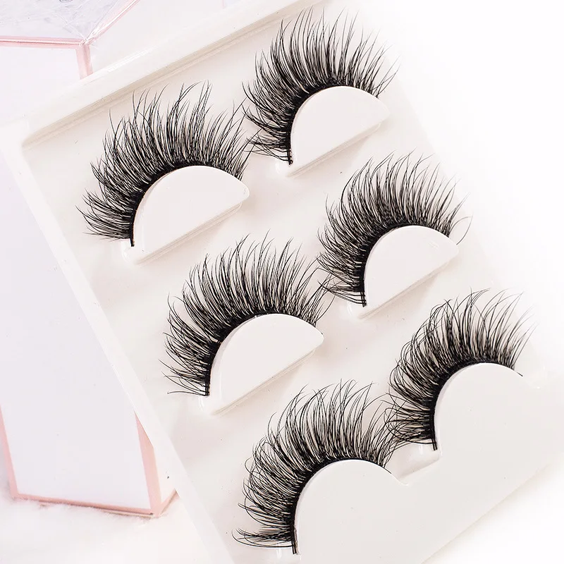 

3d False Eyelashes Three-dimensional Thick and Soft Three Pairs of Eyelashes Natural Curling