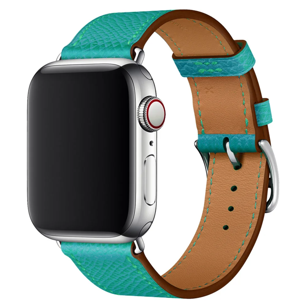 12 Модный ремешок из натуральной кожи петлевой для часов Apple Watch 42 мм 38 мм 40 мм 44 мм для iWatch ремешок спортивный Тур пылезащитный браслет ремень - Color: 12
