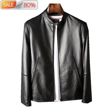 

Autumn Winter Genuine Jacket Men Luxury Natural Sheepskin Leather Jackets Chaqueta Cuero Hombre7034 ND742
