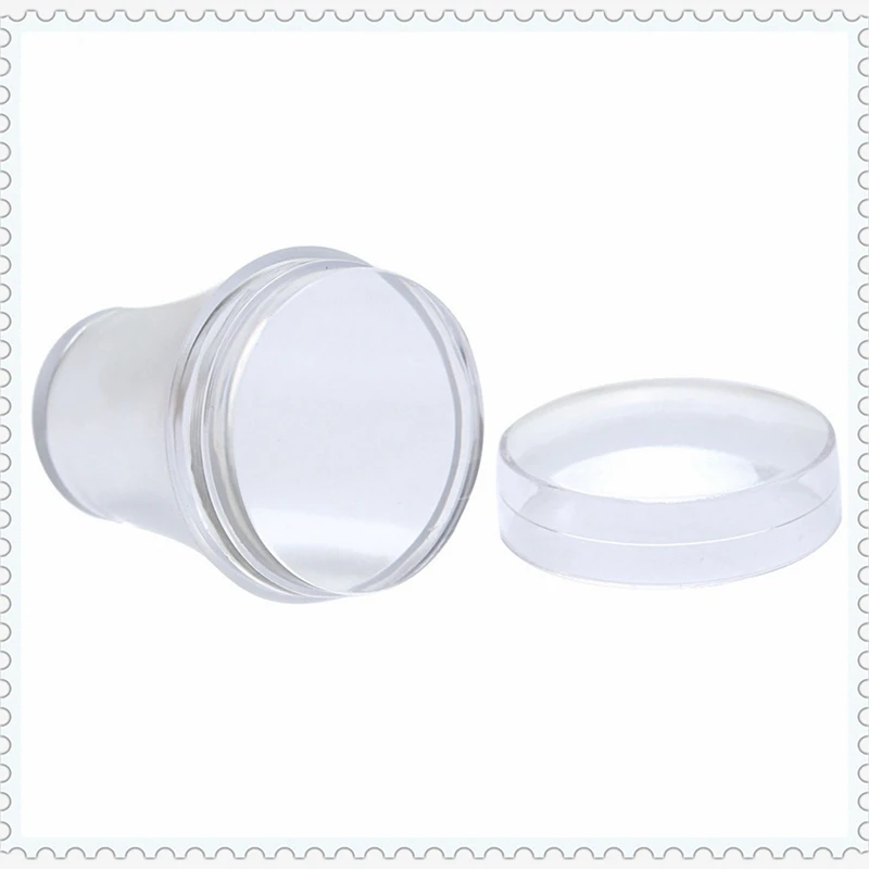 1Set Transparent Silicone Head Jelly Seal Stamps Stamping Nail Polish Nail Art Scraper Diy Tool Kit With Matte Handle