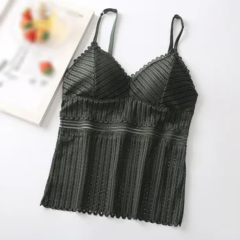 

Women Push Up Padded Tube Tops Summer TankTops Sexy Lace V-neck Girls Bras