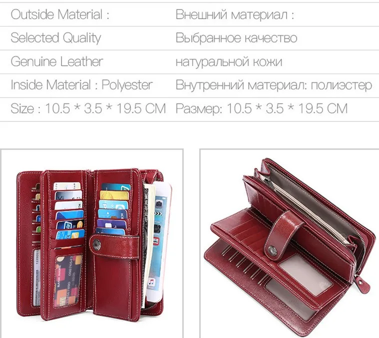 Женский клатч, коровья кожа, кошелек, Женский Длинный кошелек, Женский кошелек на молнии, ремень, сумочка для денег, кошелек