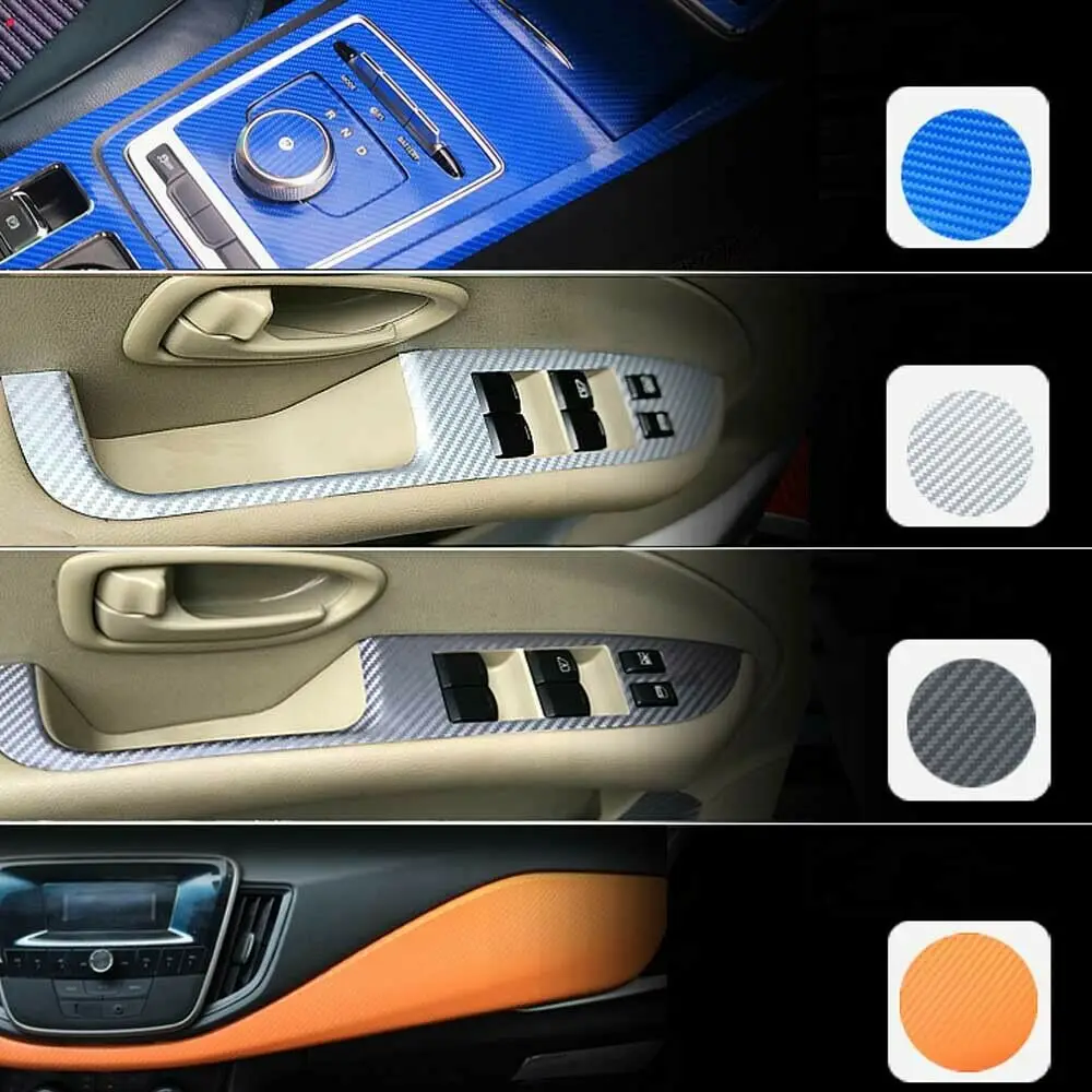 Full Set Interior Matte Black Carbon Fiber Center Console Durable Wrap Protector Vinyl Decoration Sticker For Tesla Model S/X
