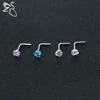 ZS 3-12pcs/lot Stainless Steel Nose Stud Set Round Heart Star CZ Crystal Nose Piercings 3MM L Shape Nostril Piercing Jewelry 20g ► Photo 3/6