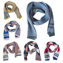 Детский кашемировый шарф для девочек и мальчиков на осень и зиму, мягкие длинные шали, модные детские шарфы с геометрическим узором