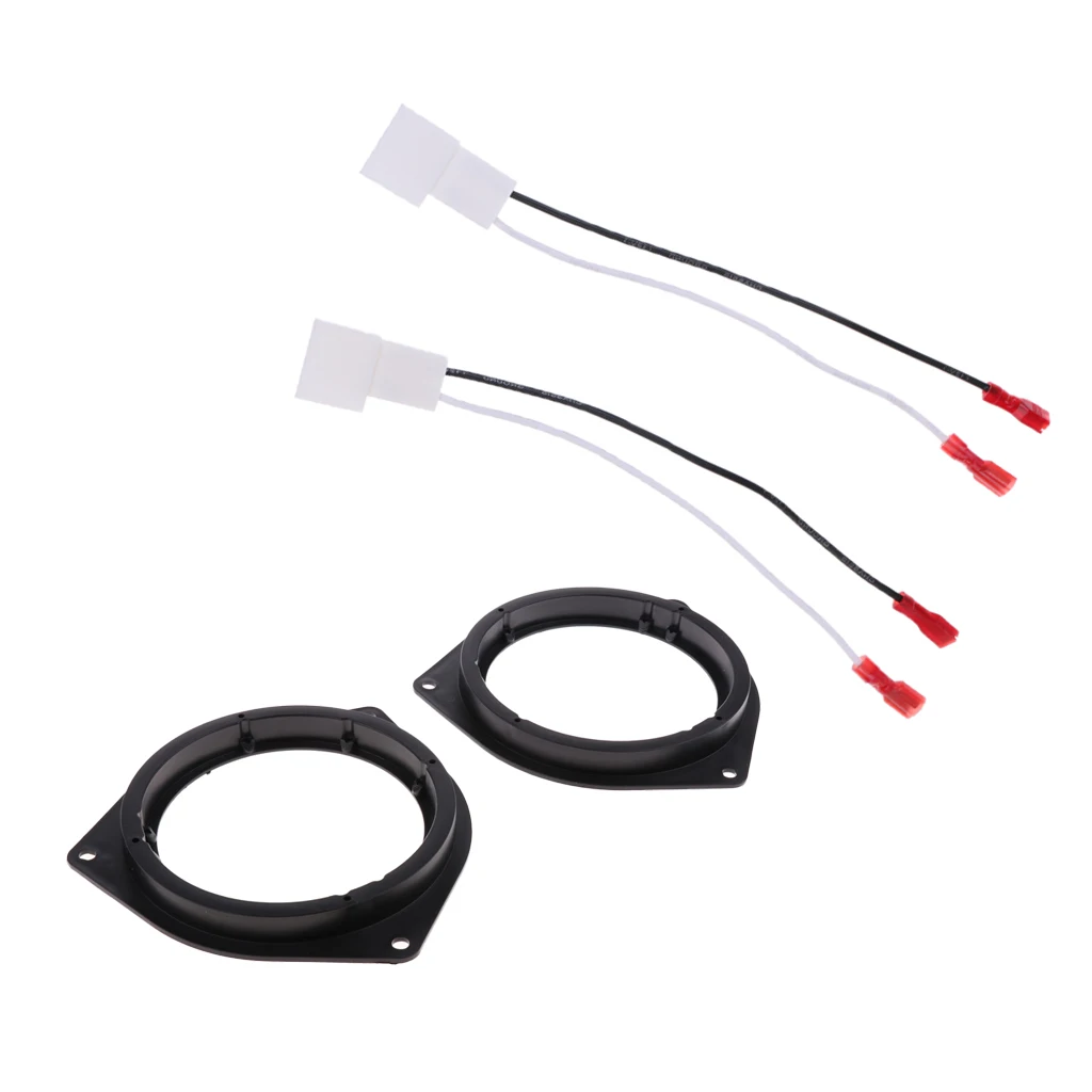 2pcs Auto Stereo Speaker Wire Harness + 2pcs Horn Speaker Adapter For Toyota