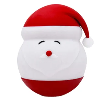 

Soft Silicone Santa Claus LED Lamp with Sensitive Press Control,Baby Nursery Lamp with Warm/Cool White Dual Lighting Modes-USB R