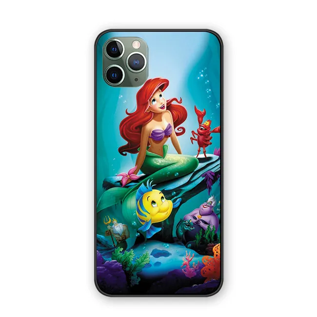 7 Милые чехлы для телефонов Little Mermaid для iphone 6S 6 7 8 Plus черный силиконовый чехол для iphone 11 Pro MAX X XS XR - Цвет: 7