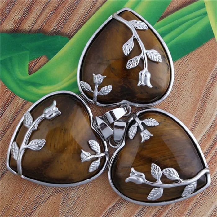 12 шт. оникс ожерелье серьги кулон сердце любовь кулон из натурального камня выдалбливают оливкового филиала кристалл изготовление ювелирных изделий
