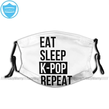 

Kpop Mouth Face Mask Eat Sleep KPOP Repeat Facial Mask Fashion Cool with 2 Filters for Adult