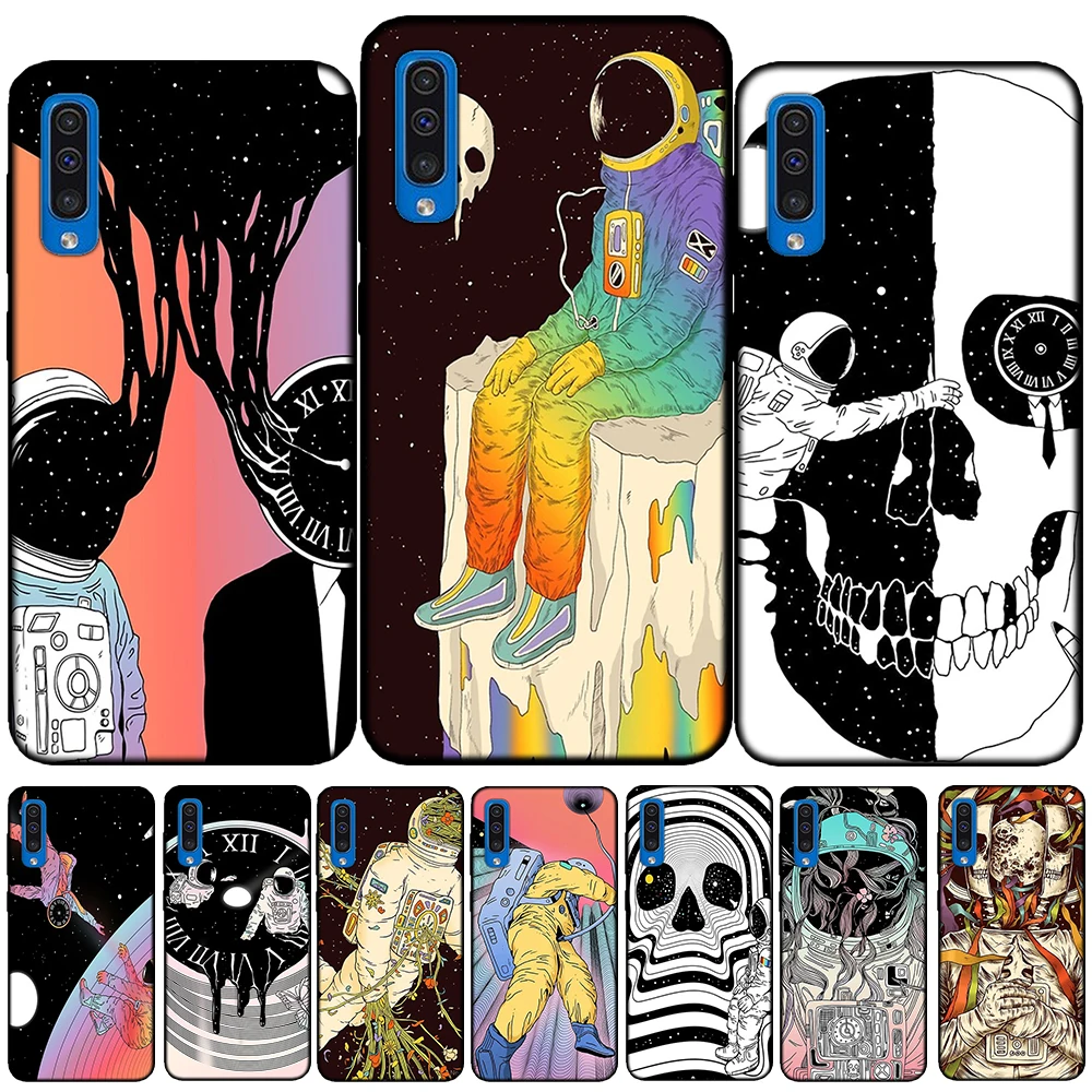 Funny Art Spaceman Planet Silicone Case Cover For Samsung Galaxy A51 A71 A6 Plus A8 A7 A9 2018 A10 A20 A30 A40 A50 A60 A70 | Мобильные