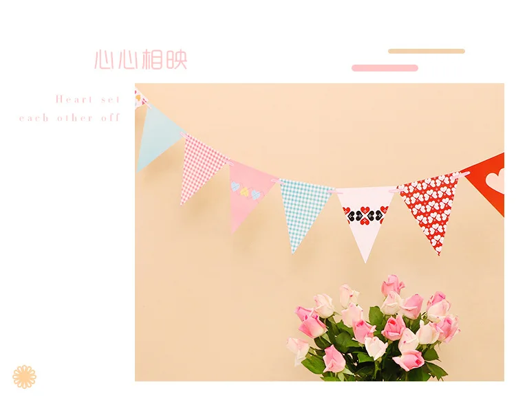 INS Children Birthday Dressing up Animal Bunting Pennants Holiday Party Triangular String Flag Latte Art Hanging Flag Hanging De