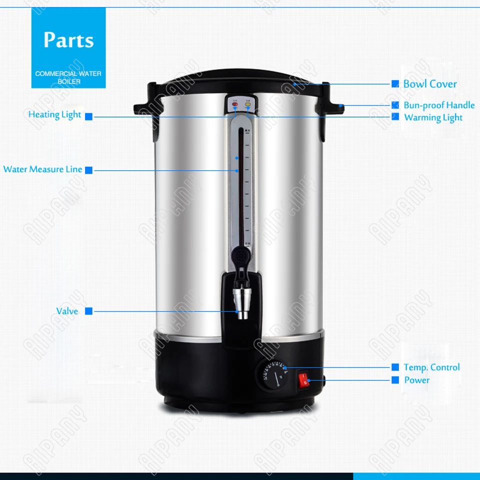 HL15A Настольный коммерческий Электрический бойлер для воды 6L/8L/10L/12L/16L/20L/30L35L/48L
