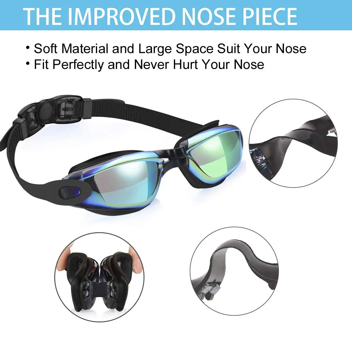 Professional Goggles Anti-Fog UV Protection Adjustable Swimming Goggles Men Women Waterproof silicone Swim glasses Pool Eyewear 4