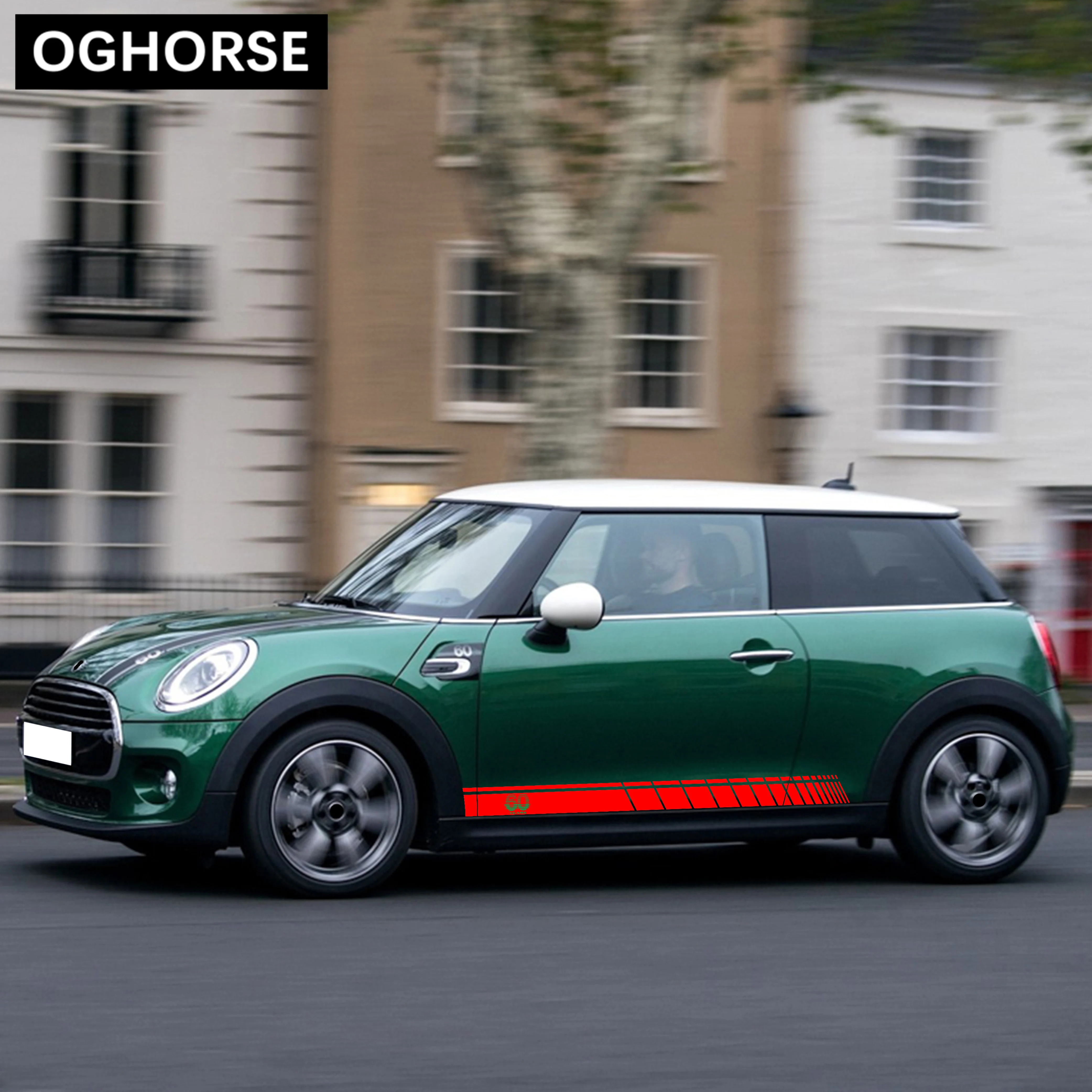 2 шт., 60-летний стиль автомобиля, боковой Стикер в полоску для MINI Cooper F55 F56 R56 Countryman F60 R60 Clubman F54 R55