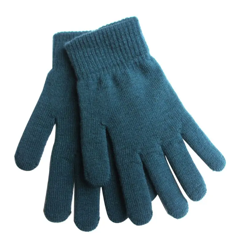 Зимние вязаные перчатки в рубчик для женщин и мужчин, унисекс, универсальные Утепленные перчатки с плюшевой подкладкой, волшебные теплые перчатки для запястья - Цвет: BL