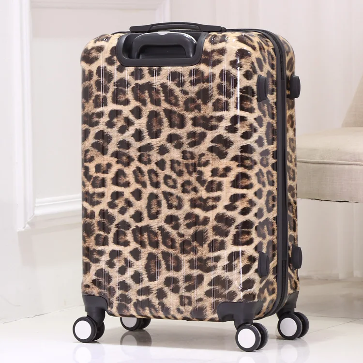 Модный чемодан на колесиках с принтом зебры и леопарда, унисекс, багаж на колесиках, дорожные сумки на колесиках, багаж