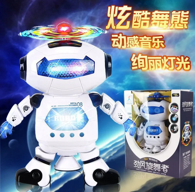 

Space Dancing Electric Robot 360-Degree Rotating Light And Sound Infrared CHILDREN'S Toy Stall Hot Selling